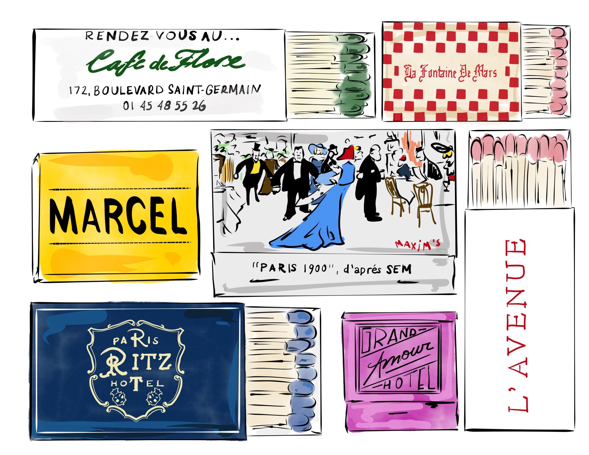 Paris Matchbooks - JenScribblesNY